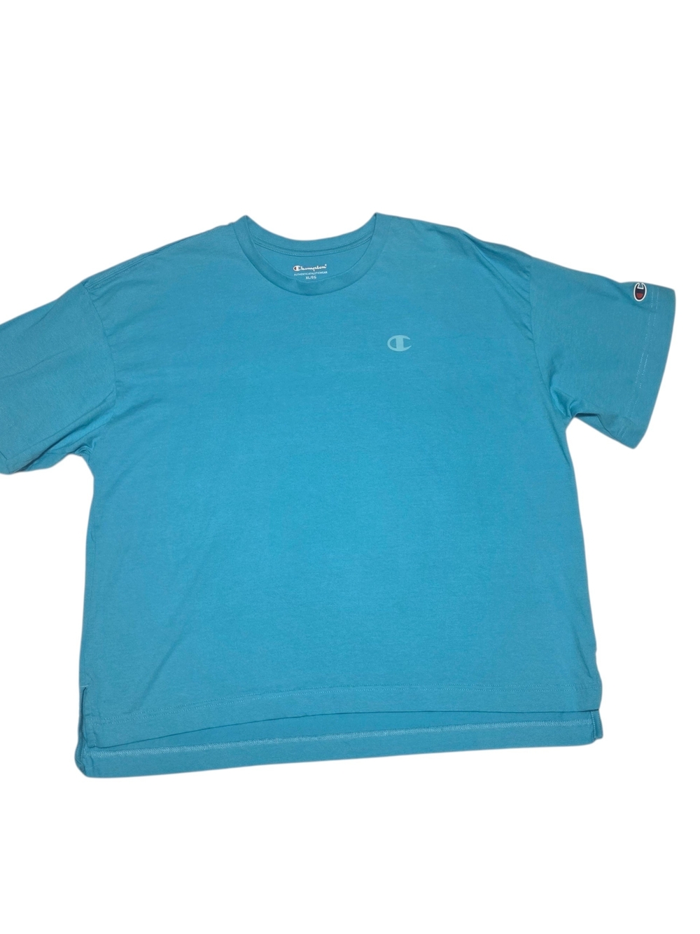 Champion Teal Crewneck Short Sleeve Logo Tee